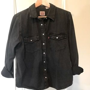 Levi’s Black Denim Western Pearl Snap Shirt